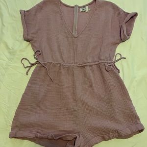 Princess Polly Linen purple romper with side ties size 12